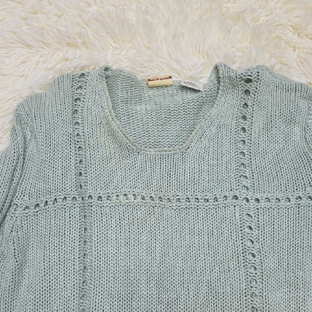 Von Saken Vintage 90s Mint Knit Sweater Dress - Picture 2 of 6